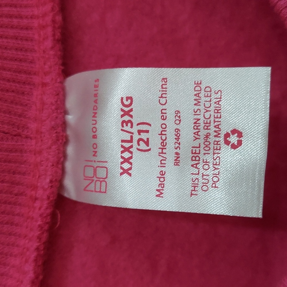 Pink Sweatshirt with White Stripes Size 3X - Picture 2 of 4